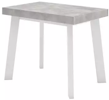 Skraut Home Ausziehbarer Konsolentisch 180x90x73cm, 8 Personen, Wei&szlig;/Zementgrau (271_6)