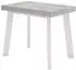 Skraut Home Ausziehbarer Konsolentisch 180x90x73cm, 8 Personen, Weiß/Zementgrau (271_6)