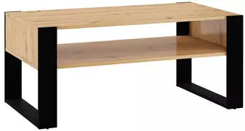 Bim Furniture Nuka F Couchtisch mit Ablage 110x60x48cm Eiche/Schwarz