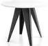 WFL GROUP Glory Esstisch rund ausziehbar 100–140cm, weiß, Metallbeine (48779016)