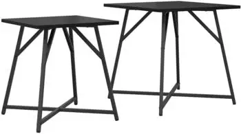vidaXL Beistelltisch 2er-Set Schwarze Eiche, Holzwerkstoff und Metall, 50x50x50cm
