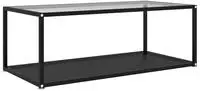 vidaXL Couchtisch Transparent und Schwarz 100x50x35 cm Hartglas
