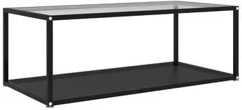 vidaXL Couchtisch Hartglas Transparent und Schwarz 100x50x35cm (322901)