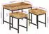 vidaXL Satztische 3er-Set Mango Massivholz und Eisen (372732)