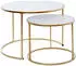 Jahnke SOL Coffee Set Couchtisch Marmor-Optik weiß/gold, 73,4x50cm