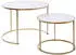 Jahnke SOL Coffee Set Couchtisch Marmor-Optik weiß/gold, 73,4x50cm