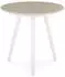 Idimex Rosalia Beistelltisch rund Keramikplatte Aluminium Weiß/Beige (Rosalia)