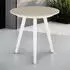 Idimex Rosalia Beistelltisch rund Keramikplatte Aluminium Weiß/Beige (Rosalia)