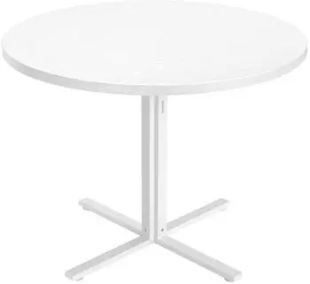 Vasagle Runder Esstisch f&uuml;r 4 Personen, Landhausstil, schneewei&szlig;, &oslash;80cm (KDT082W01)