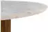 Massivmoebel24 Barcelona Esstisch rund Mango 120x120x76cm braun lackiert / Marmor weiß (09-102-344-2028)