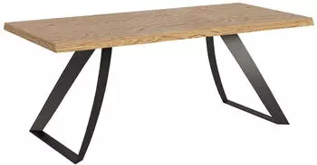 Itamoby Tabira Fester Tisch 90x200cm, entrindete Eiche, anthrazitfarbene Beine