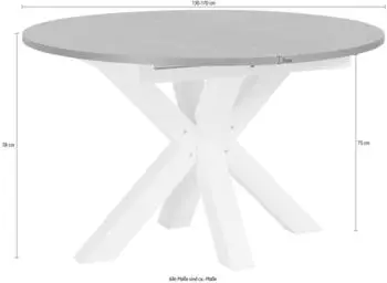 M&auml;usbacher Esstisch Keramik dunkel Untergestell Sternform 130x130cm (29004535-0)