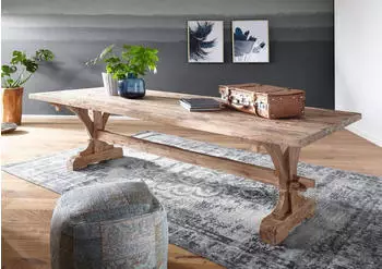 Massivmoebel24 Bassano Esstisch Teak 270x100x78cm natur unbehandelt (54-115-716-0003)