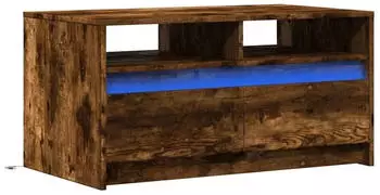 vidaXL LED-Couchtisch R&auml;uchereiche Holzwerkstoff (851995)