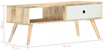 vidaXL Couchtisch 90x50x40cm Massivholz Mango (286482)