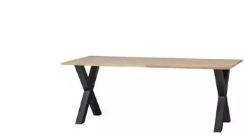Woood Tablo Esstisch Eiche, Metall X-Gestell, 220x90x75cm