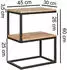Finebuy Beistelltisch S-Form Akazie Massivholz mit Metall (SuVa10302_1)