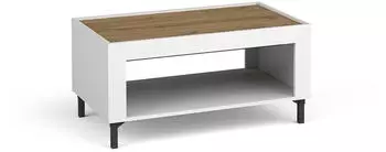 Beautysofa Couchtisch MONTA mit offenem Regal, Holzwerkstoff, Weiß, 97x47x56cm