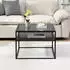 Wohnling Couchtisch Glas/Metall quadratisch 60x60x45cm Schwarz (WL7.325)