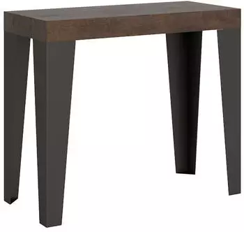 Itamoby Flame Small Premium Ausziehbare Konsole 90x40/196cm, Walnuss/Anthrazit-Rahmen