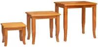 Nestende Beistelltische 3 Pcs Natur Massives Mahagoni Holz Vidaxl