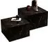 SalesFever Almeria Couchtisch 2er-Set, quadratisch, MDF Marmoroptik, Schwarz (398586)