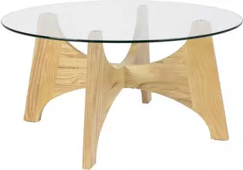 Zuiver Kobe Couchtisch Rund Glas/Eschenholz Ø80x40cm