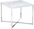 SalesFever Caorle Beistelltisch Marmoroptik weiß/chrom 50x50x42cm (95082608-0)