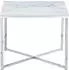 SalesFever Caorle Beistelltisch Marmoroptik weiß/chrom 50x50x42cm (95082608-0)