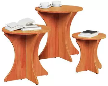 vidaXL Couchtisch 3-tlg. Massivholz Kiefer Wachsbraun (873570)