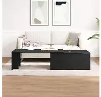 vidaXL Couchtisch Schwarz Eichen-Optik 150 x 50 x 35 cm Holzwerkstoff