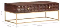 vidaXL Couchtisch 112x50x40 cm Massivholz Mango