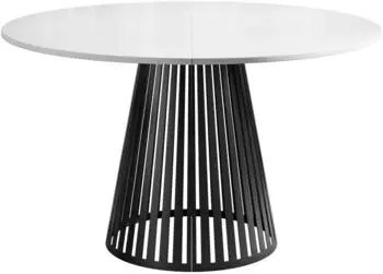 Mirjan24 Cone 100 Ausziehbarer Esstisch, rund, Metall, Schwarz/Weiß (Cone 100)