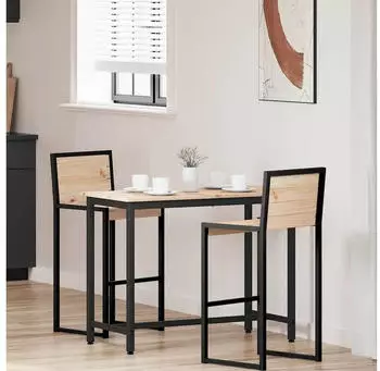 vidaXL Arbeitstisch Ingenieurholz und Stahl, 100x50x77cm