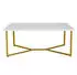 Costway Couchtisch Kunstmarmor-Tischplatte goldene Y-Beine 107x60x45,5cm (HV10040WH)