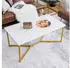 Costway Couchtisch Kunstmarmor-Tischplatte goldene Y-Beine 107x60x45,5cm (HV10040WH)