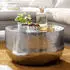 Finebuy Couchtisch Rund Aluminium Silber Hammerschlag 60x60x35cm (FB30286)