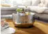 Finebuy Couchtisch Rund Aluminium Silber Hammerschlag 60x60x35cm (FB30286)