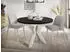 WFL GROUP Clara Esstisch rund ausziehbar Schwarze Marmoroptik Grau-Beige Metallbeine (120-200cm)