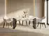 WFL GROUP Marco Esstisch ausziehbar Loft-Stil, schwarze Metallbeine, weiß, 120–220cm (Marco)