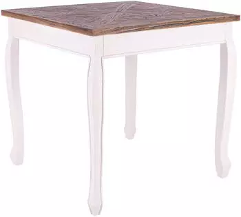 CLP Lindon Esstisch 80x80cm Ulmenholz Shabby Chic wei&szlig;/braun (327312)