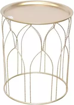HOFMANN LIVING AND MORE Beistelltisch Metall rund &oslash;44cm H53cm, goldfarben