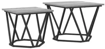 vidaXL Beistelltisch-Set 2-tlg. Sonoma Grau Holzwerkstoff & Stahl