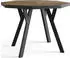 WFL GROUP Desmond Esstisch ausziehbar achteckig Kastanienbraun schwarze Holzbeine (100-150cm)