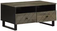 vidaXL Couchtisch Schwarz 80x54x40 cm Massivholz Mango