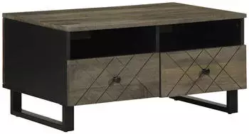 vidaXL Couchtisch Schwarz 80x54x40cm Massivholz Mango (4017697)