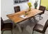 Massivmoebel24 Freeform 5 Baumkantentisch Mango 220x100x77cm natur lackiert, X-Beine silber (09-112-844-9915)