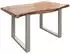 Massivmoebel24 Freeform 5 Baumkantentisch Akazie Massivholz 140x90cm, U-Beine silber (09-104-824-9901)