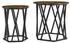 vidaXL Couchtisch 2er-Set Räuchereiche Holzwerkstoff & Stahl (868263)