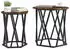 vidaXL Couchtisch 2er-Set Räuchereiche Holzwerkstoff & Stahl (868263)